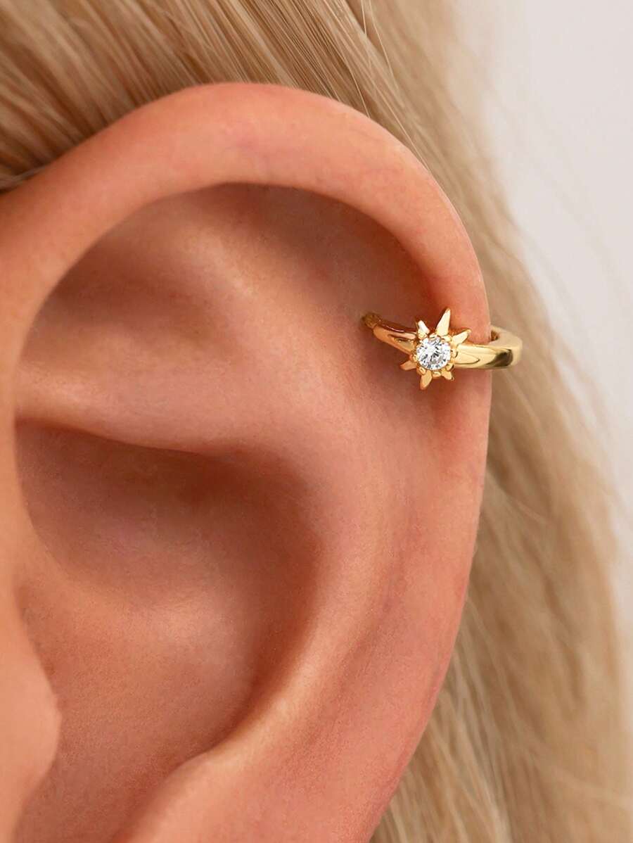 Tipo di stile:Orecchini a stella a otto punte con diamante singolo