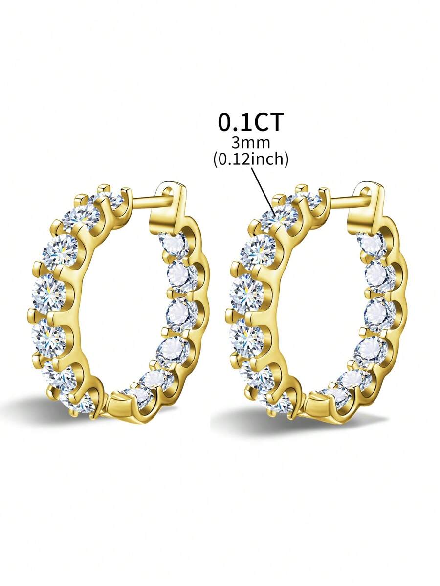 Tipo di stile:Orecchini moissanite con diamanti pieni