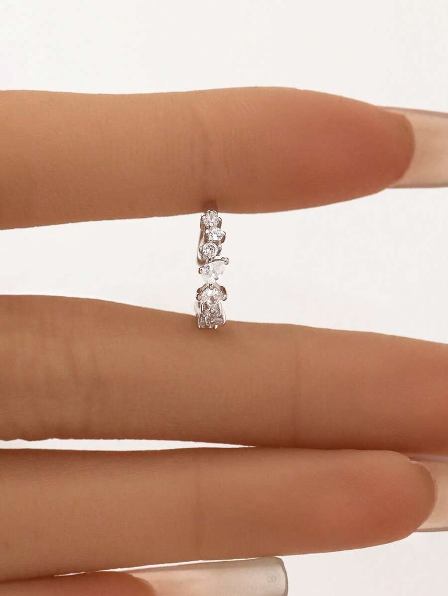 Tipo di stile:Clip per orecchini con zirconi geometrici