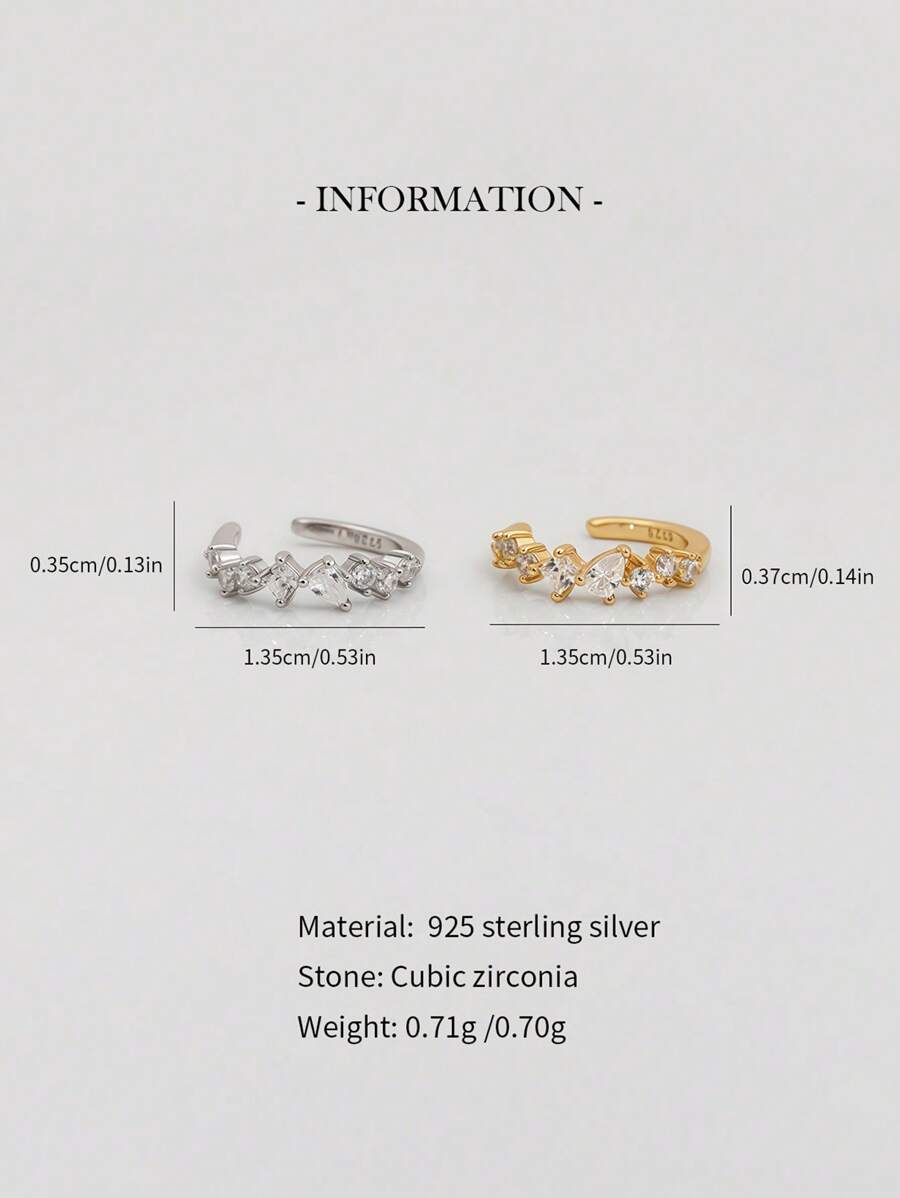 Tipo di stile:Clip per orecchini con zirconi geometrici
