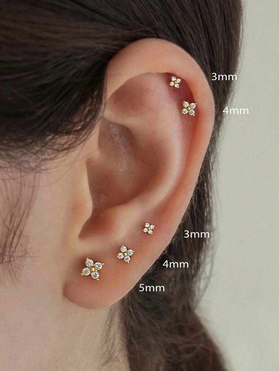 Colore:Set di orecchini a forma di fiore
