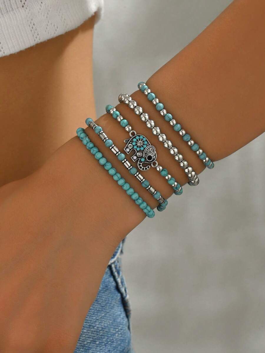 Tipo di stile:Set di braccialetti a forma di elefante