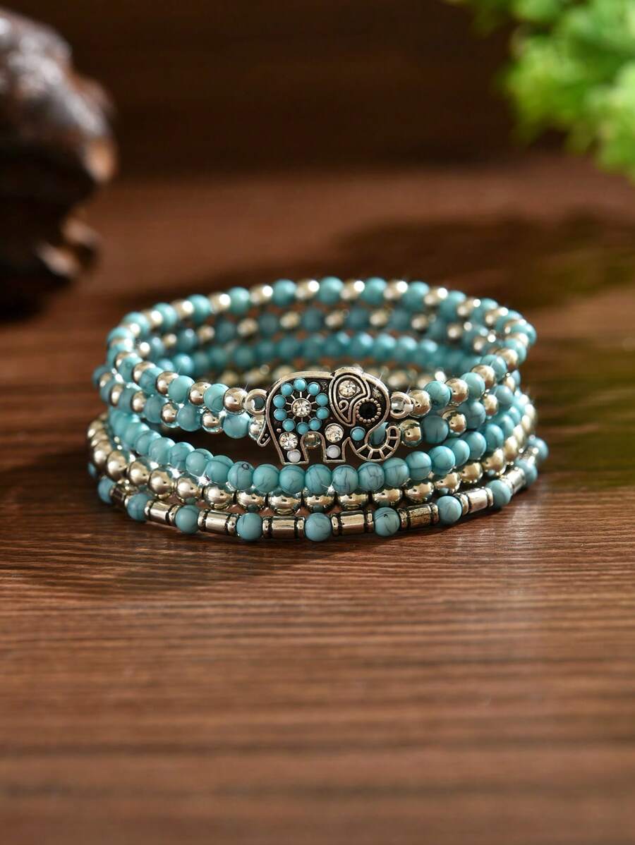 Tipo di stile:Set di braccialetti a forma di elefante