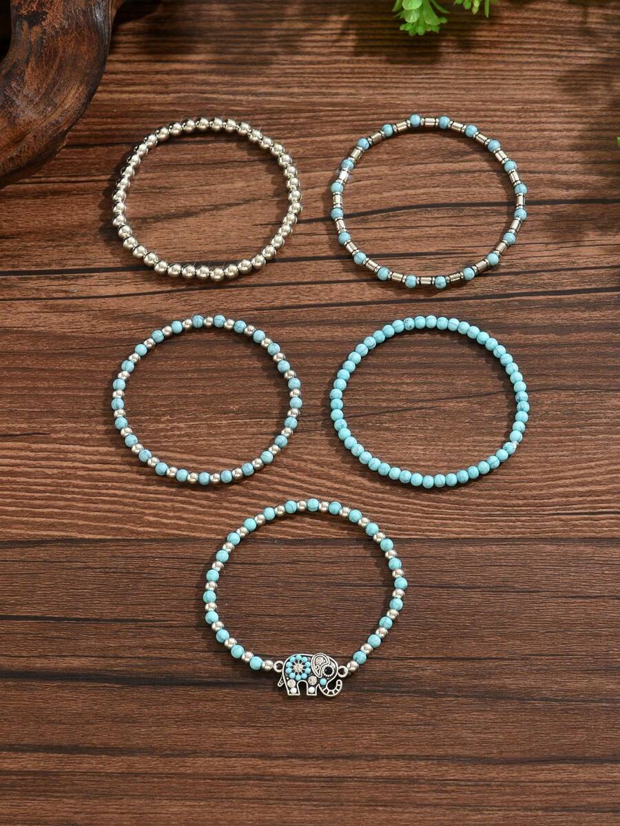 Tipo di stile:Set di braccialetti a forma di elefante