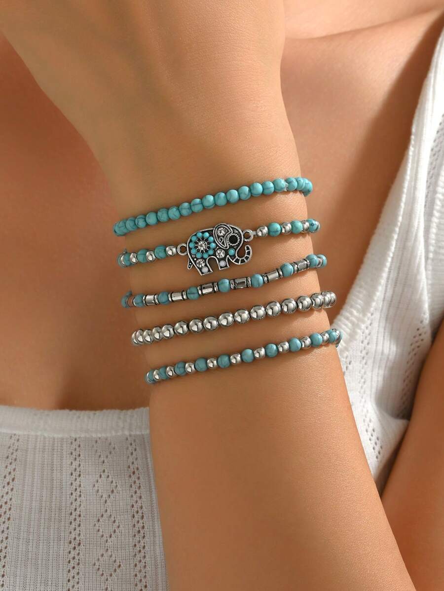 Tipo di stile:Set di braccialetti a forma di elefante