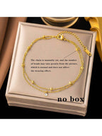 Colore:【B5013】Cavigliera con perline dorate e diamanti, oro