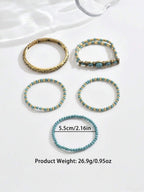 Tipo di stile:Set di braccialetti in oro e turchese