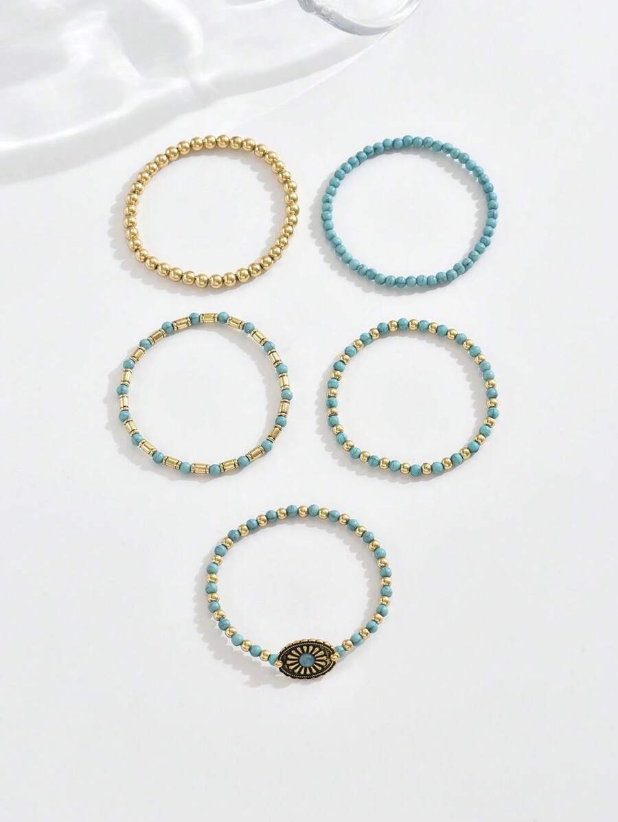 Tipo di stile:Set di bracciali vintage con fiori in oro