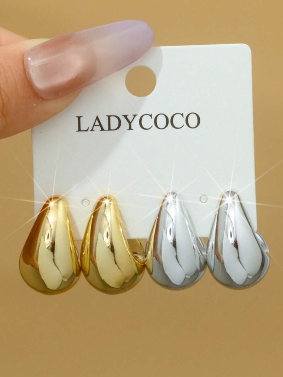 Colore:Set da 2 paia oro/argento
