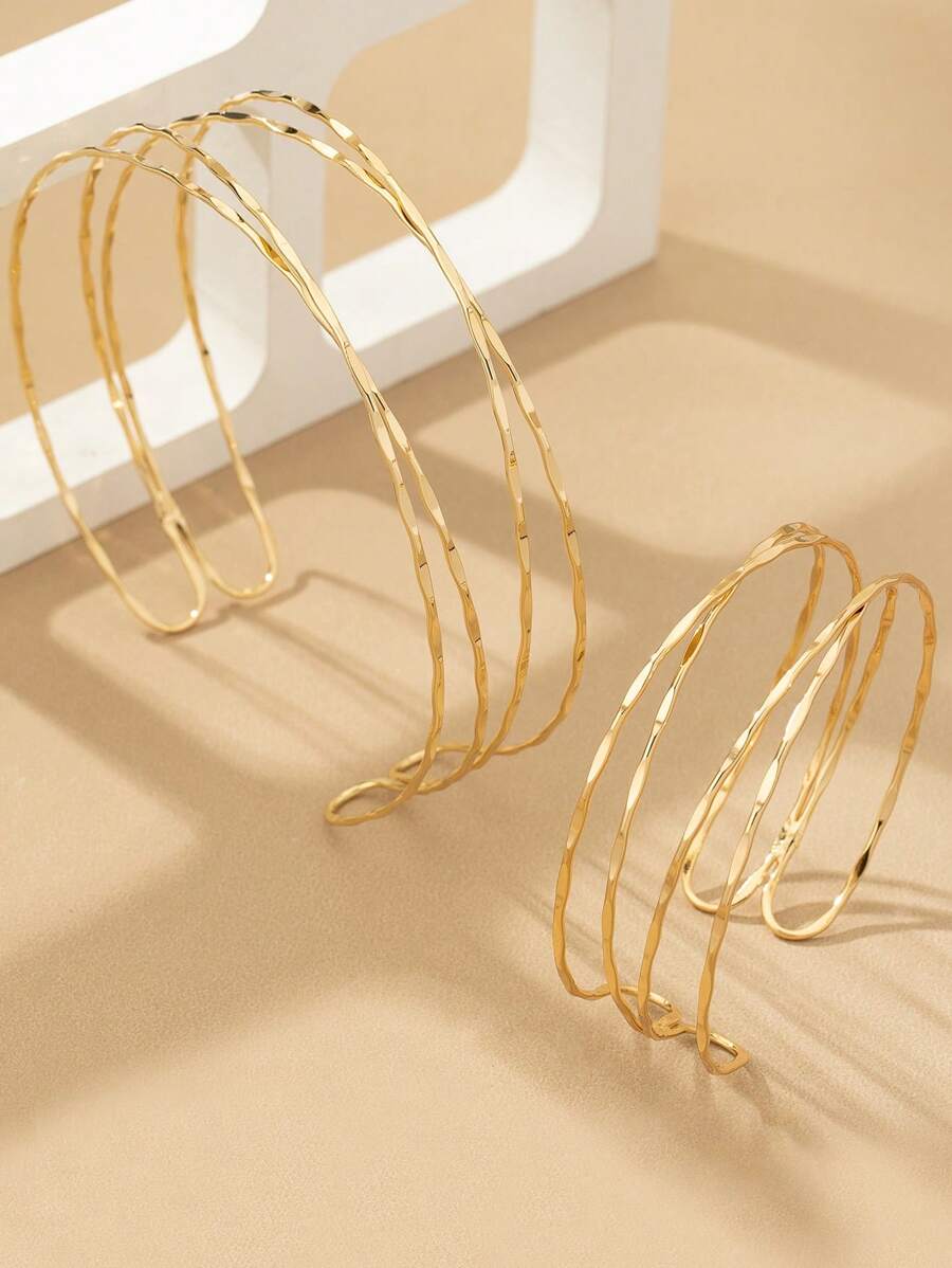 Colore:Collana con bracciale sfaccettato - Oro