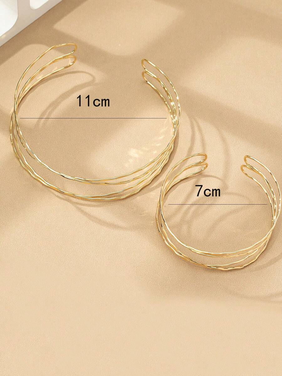 Colore:Collana con bracciale sfaccettato - Oro