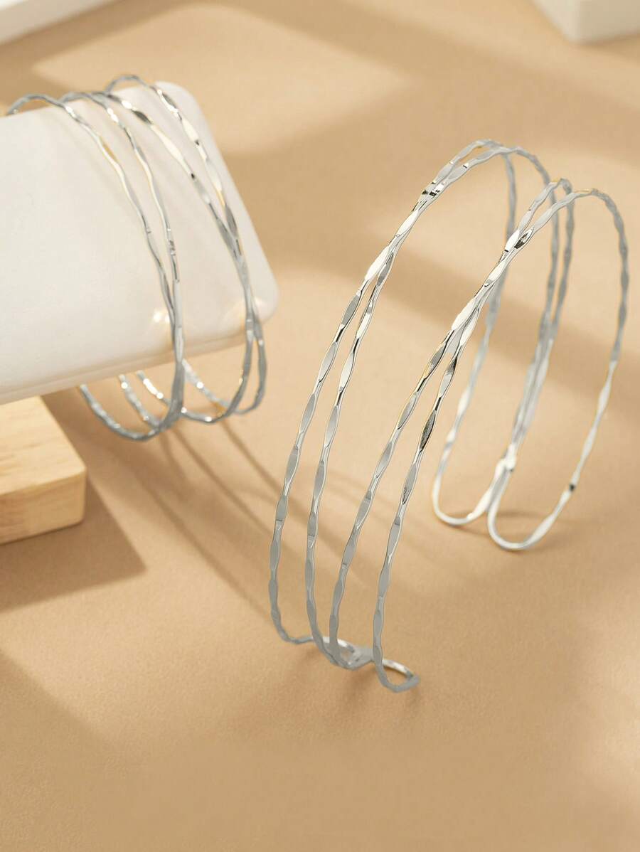 Colore:Collana con bracciale sfaccettato - Argento