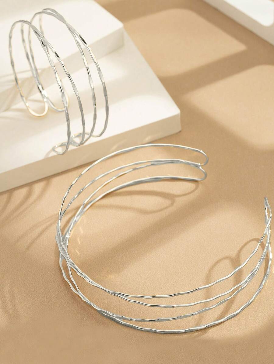 Colore:Collana con bracciale sfaccettato - Argento
