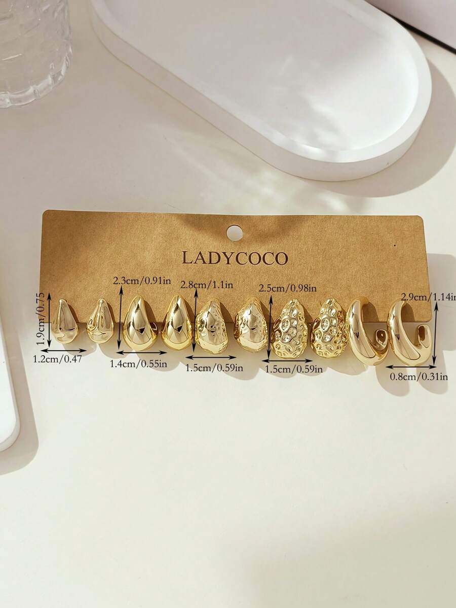 Colore:Set da 5 paia in oro