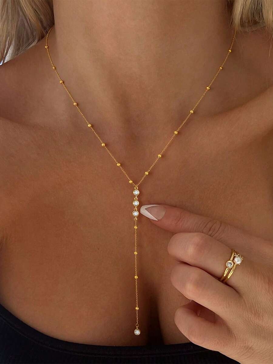 Tipo di stile:Collana a Y con perline distanziatrici in oro