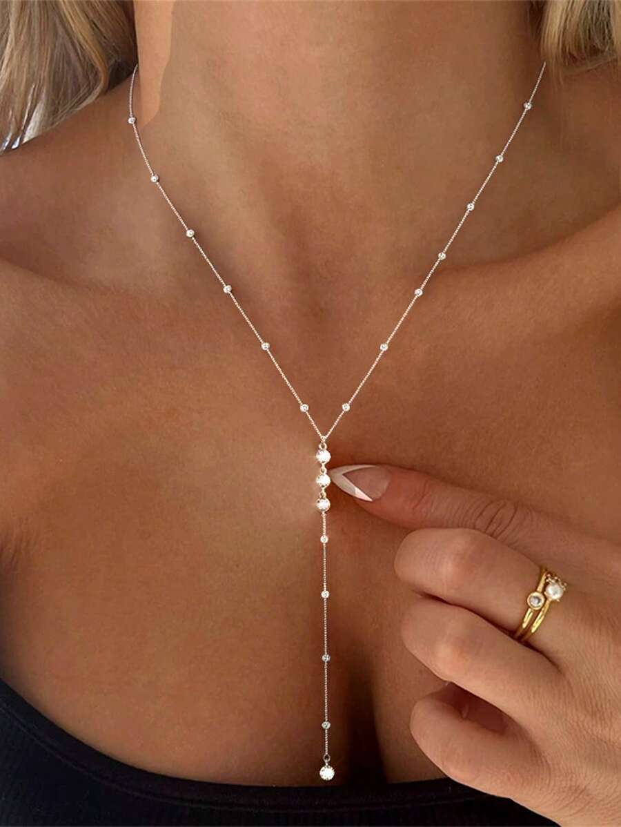 Tipo di stile:Collana a Y con perline distanziatrici in argento