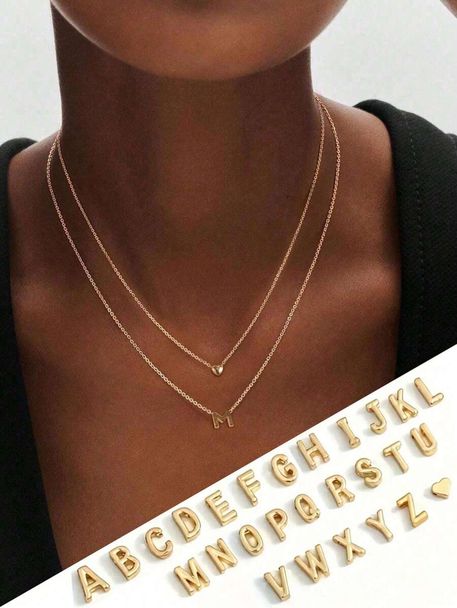 Tipo di stile:Collana con doppia lettera d'amore