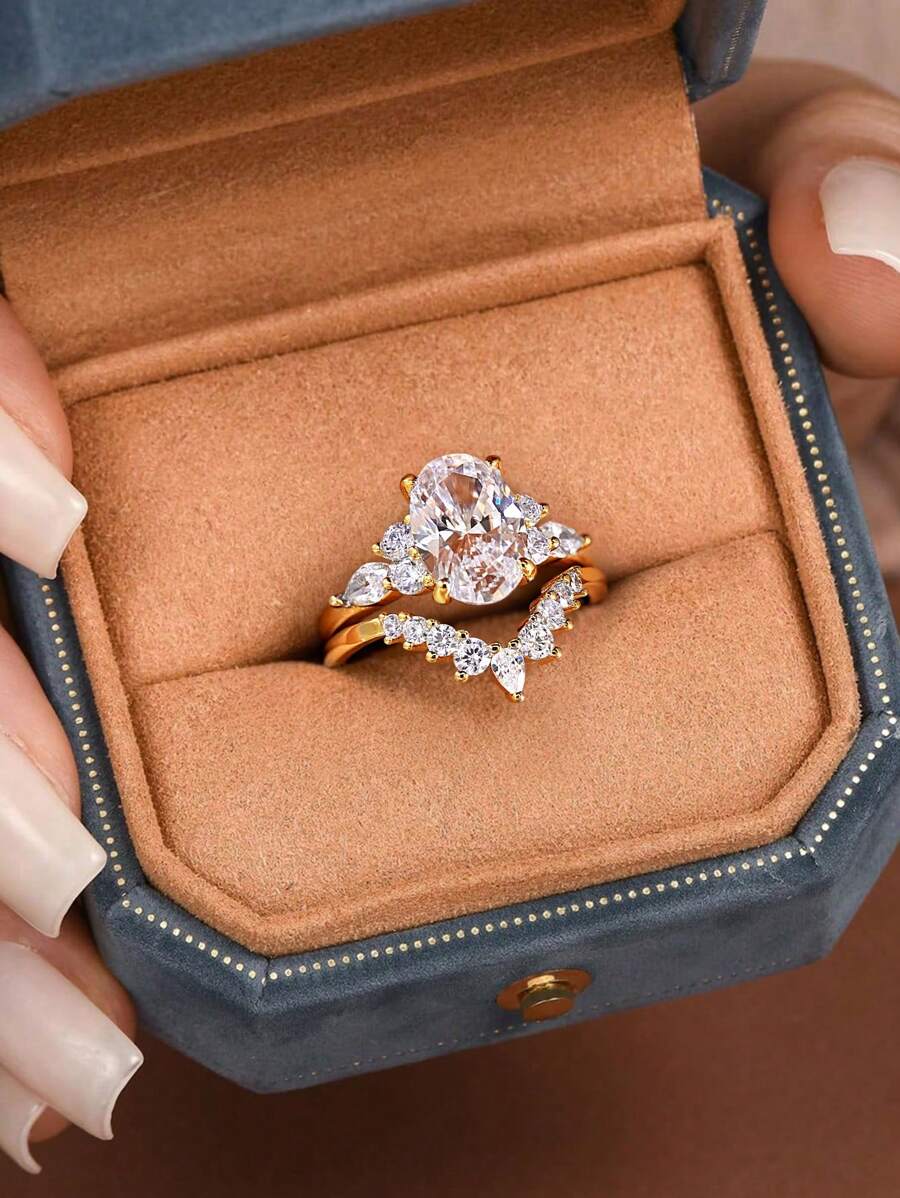 Tipo di stile:Anello ovale con diamante