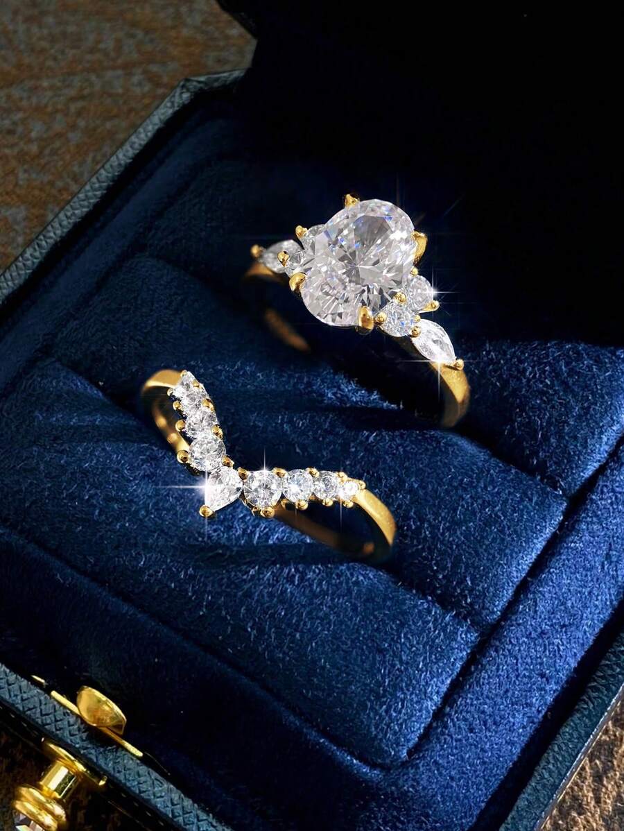 Tipo di stile:Anello ovale con diamante
