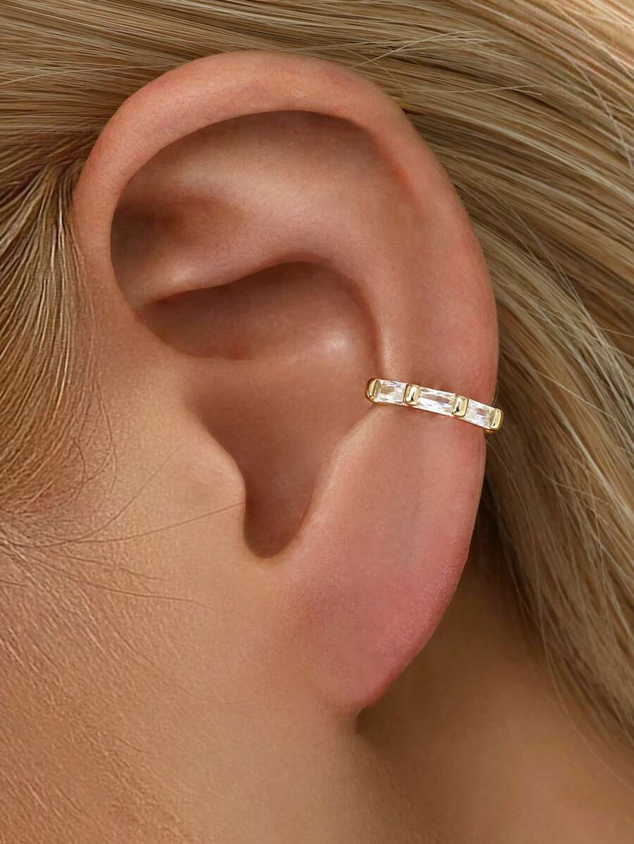 Tipo di stile:Clip per orecchini con zirconi quadrati