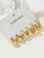 Colore:Set di 3 paia di orecchini in oro