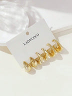 Colore:Set di 3 paia di orecchini in oro
