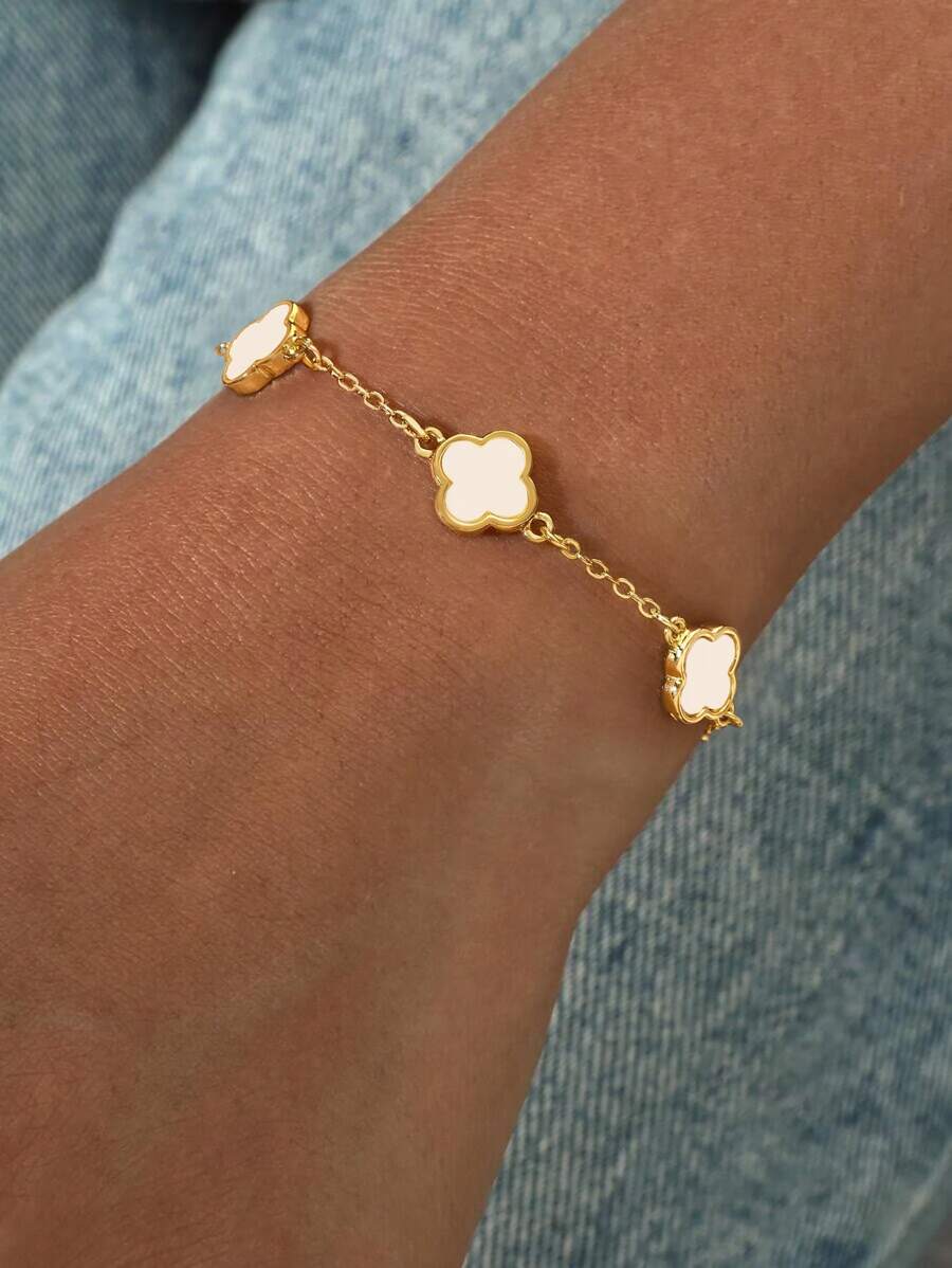Tipo di stile:Bracciale fiore a quattro foglie