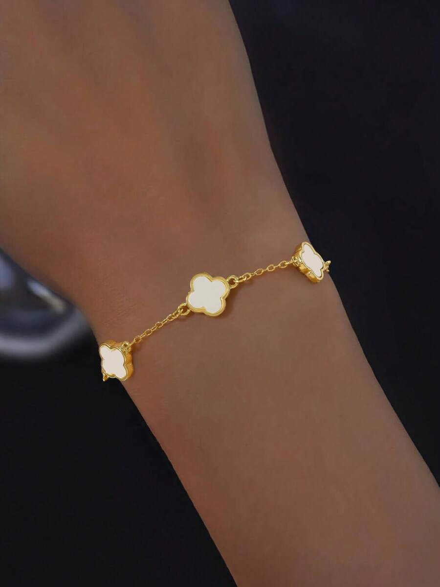 Tipo di stile:Bracciale fiore a quattro foglie