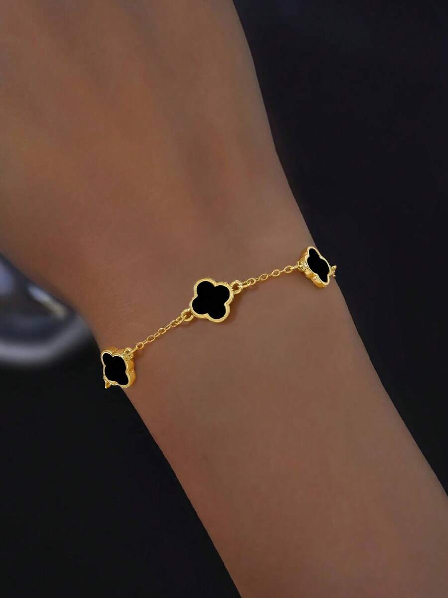 Tipo di stile:Bracciale fiore a quattro foglie