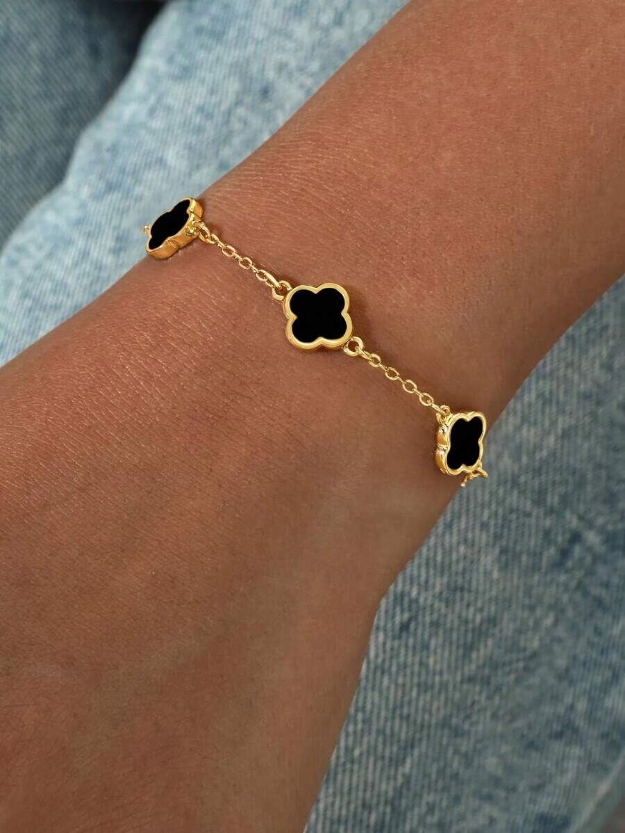 Tipo di stile:Bracciale fiore a quattro foglie