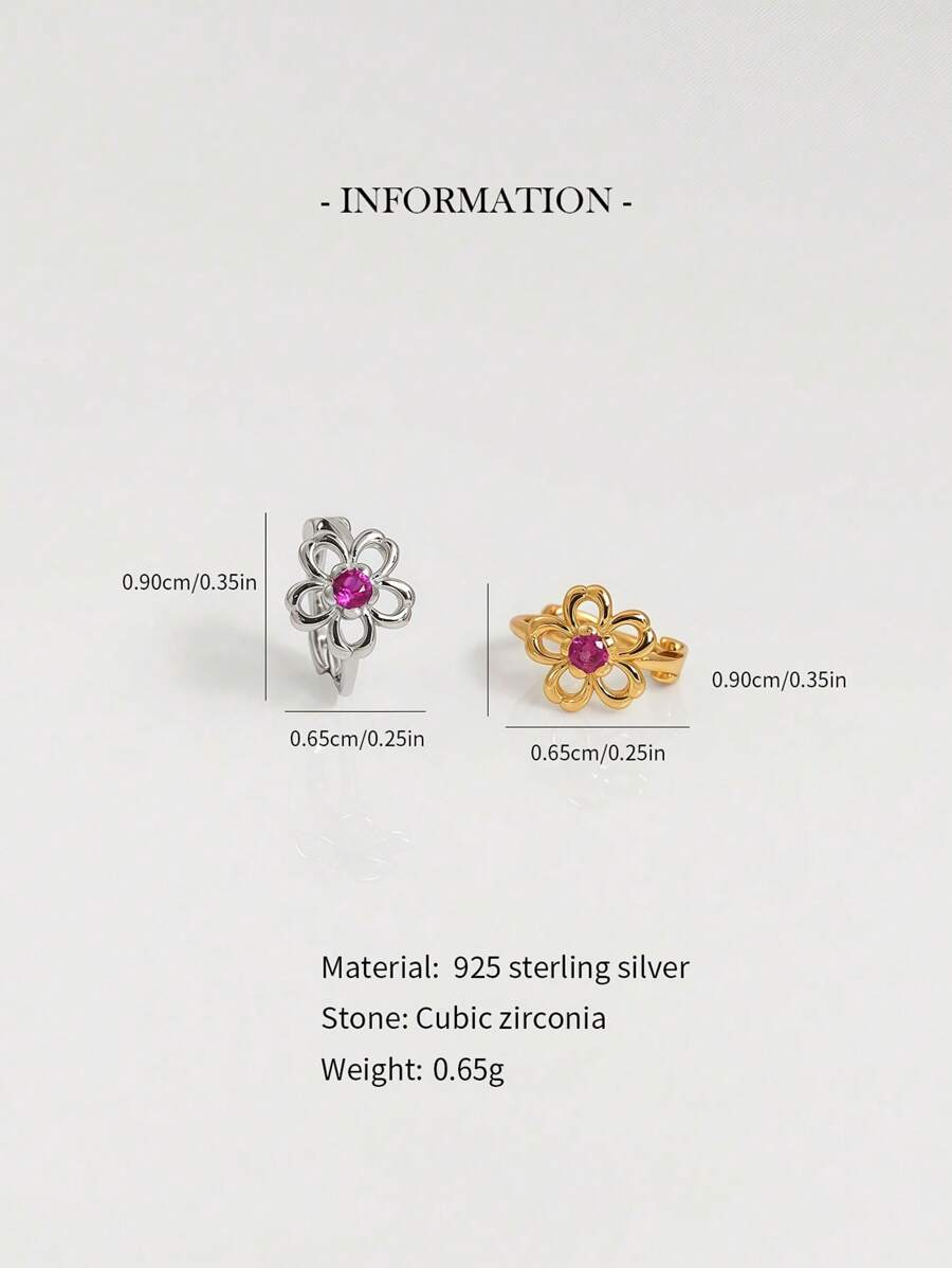Tipo di stile:Orecchini a forma di fiore con diamante singolo