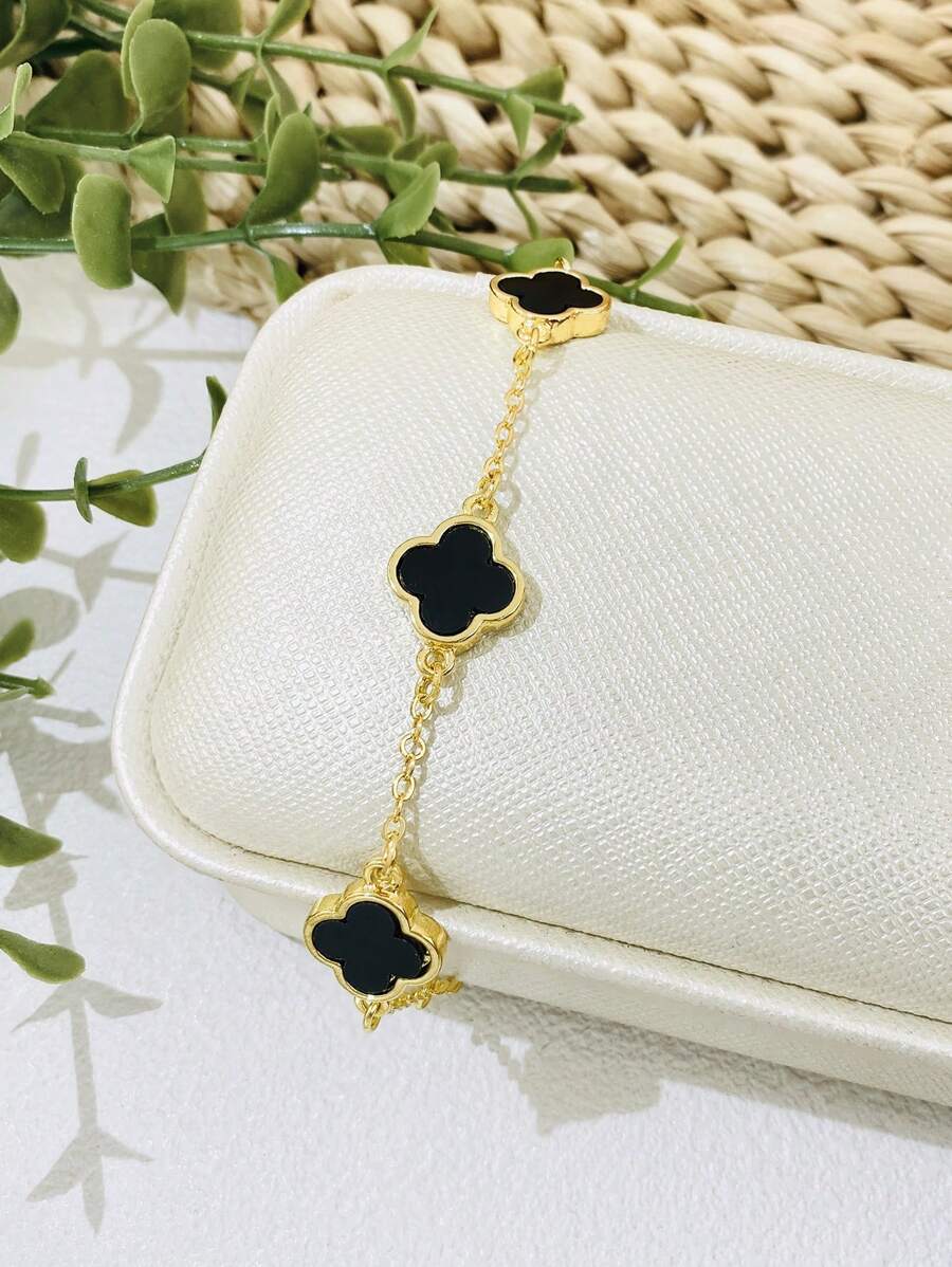 Tipo di stile:Bracciale fiore a quattro foglie