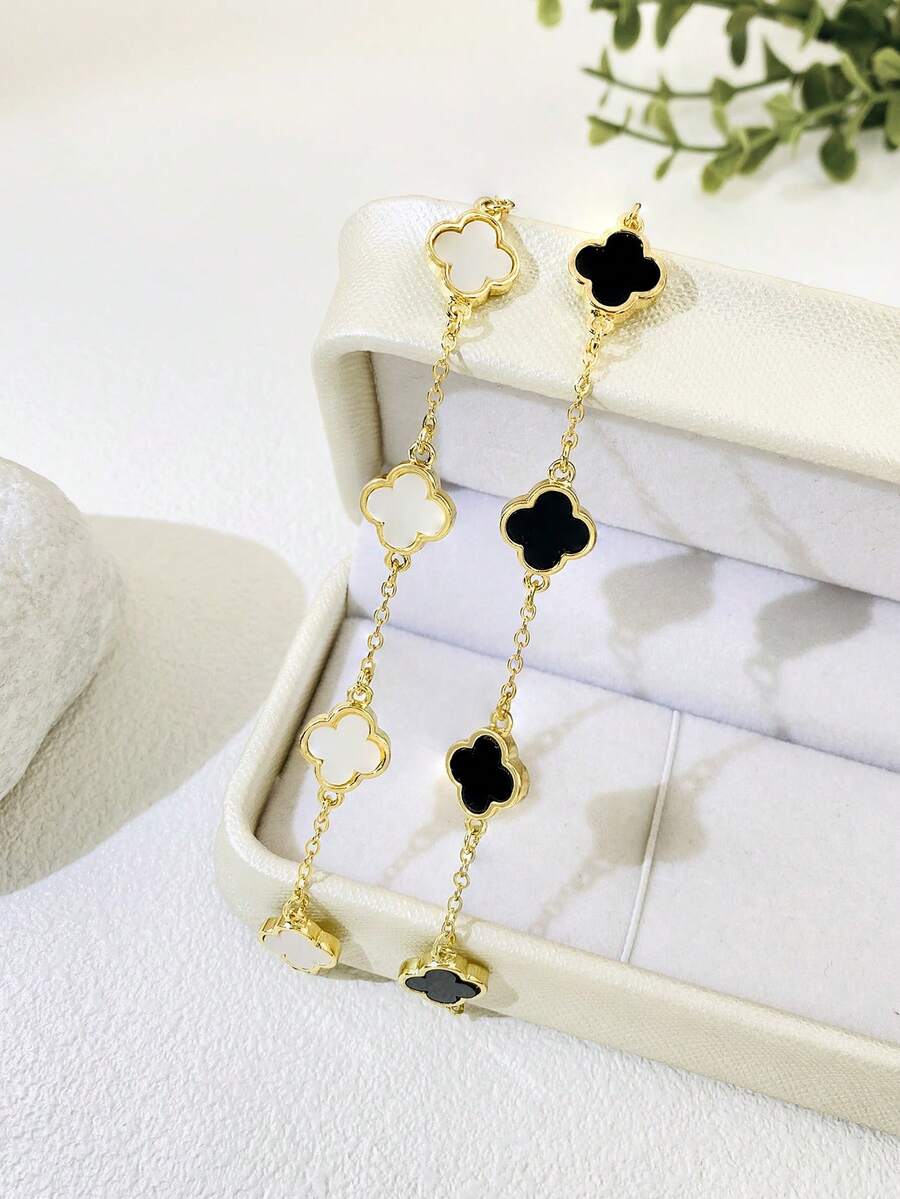 Tipo di stile:Bracciale fiore a quattro foglie