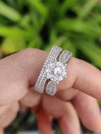 Tipo di stile:Anello doppio di lusso a sei griffe