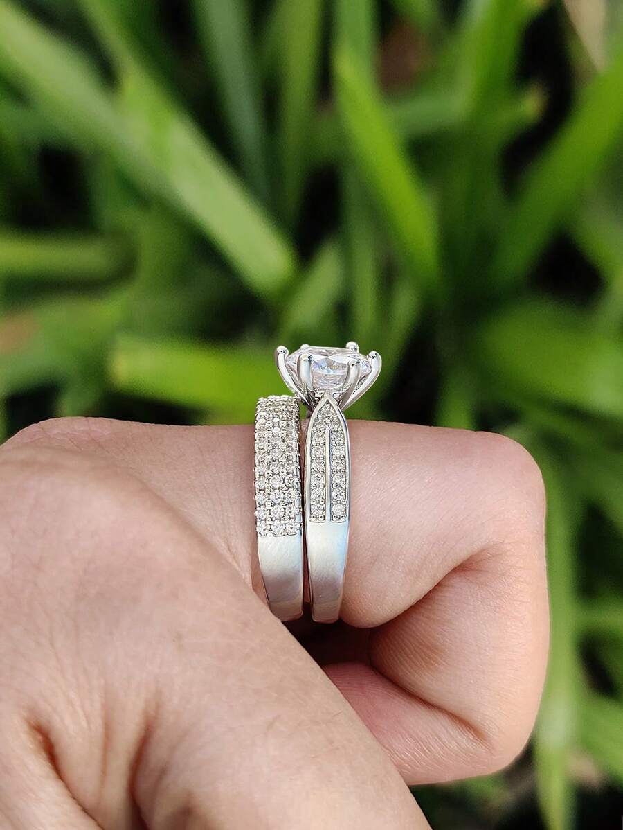 Tipo di stile:Anello doppio di lusso a sei griffe