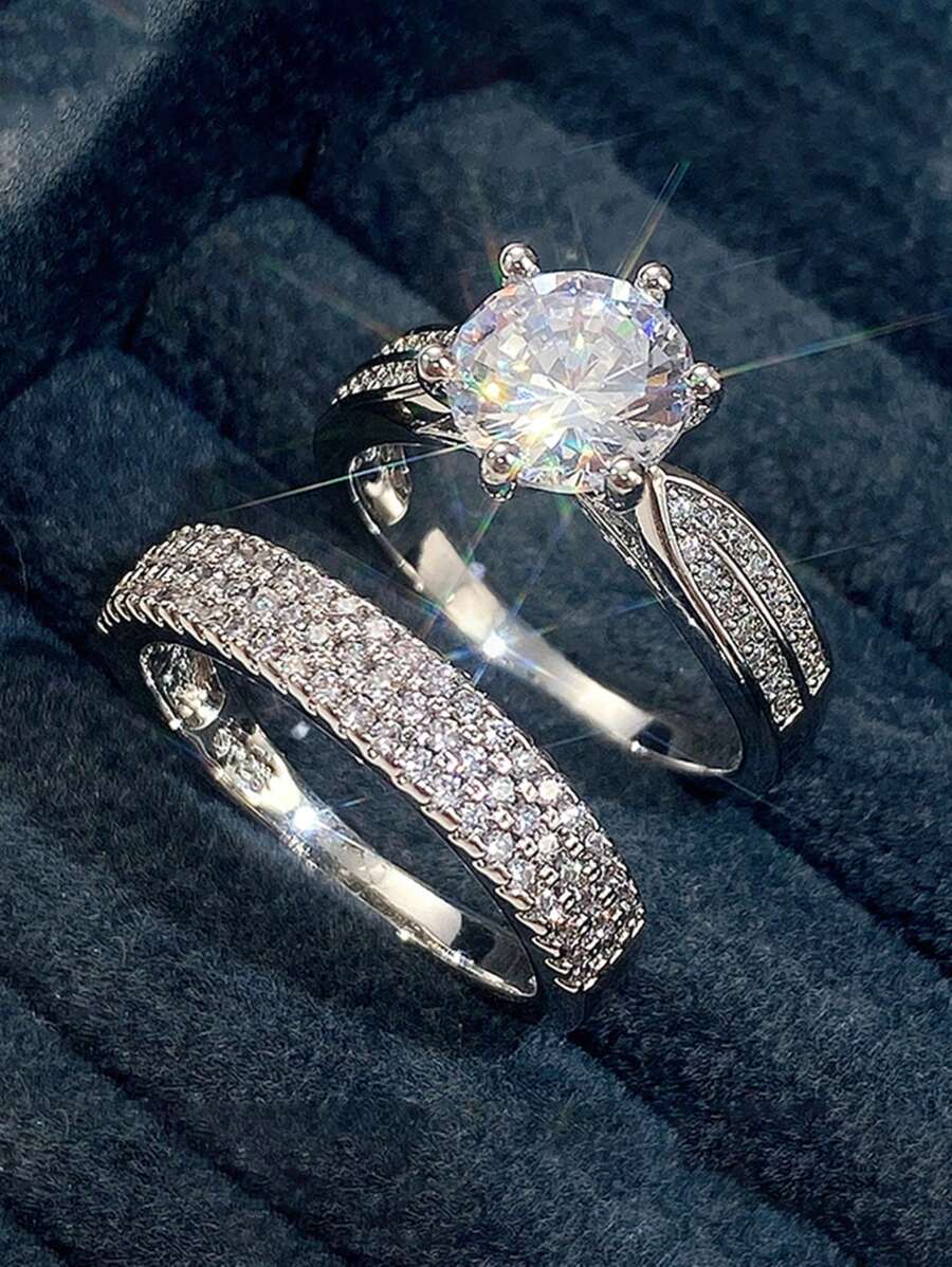 Tipo di stile:Anello doppio di lusso a sei griffe