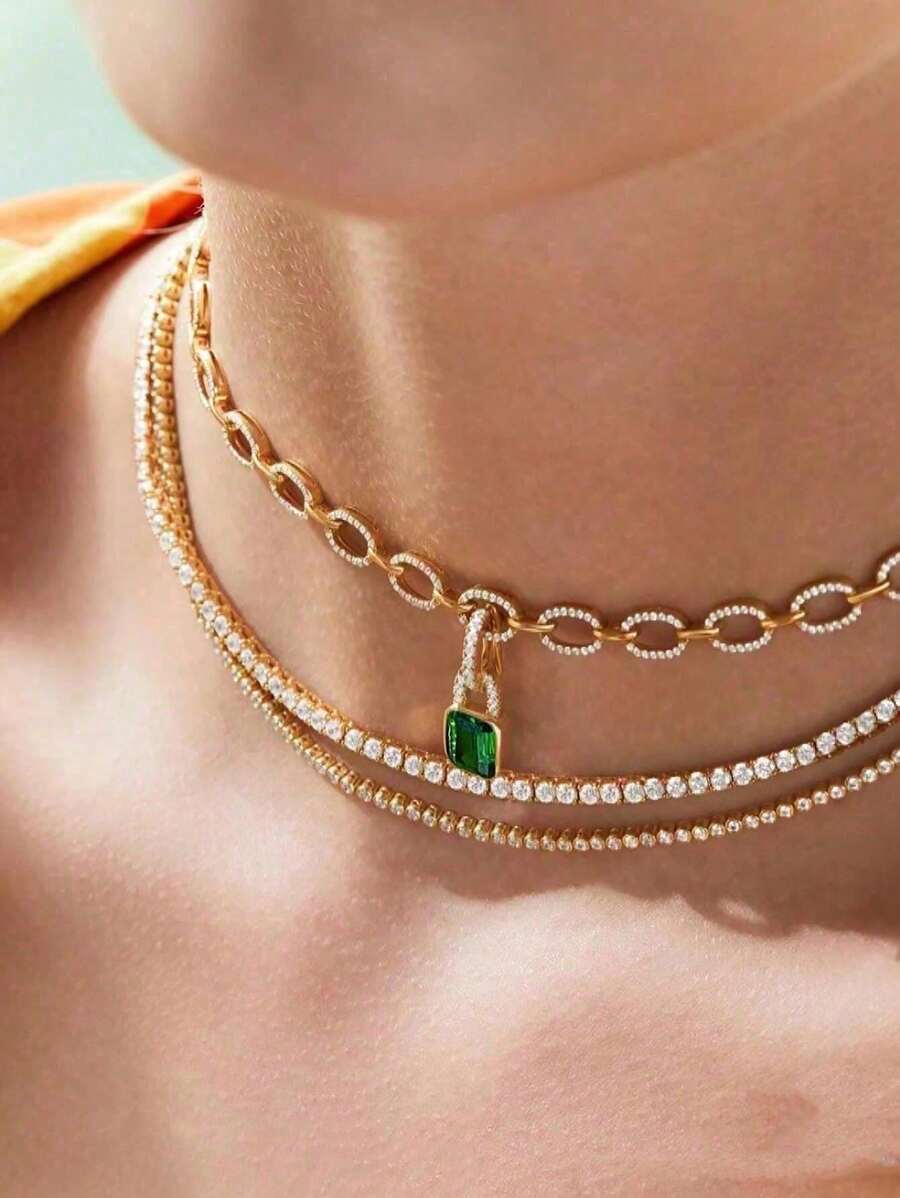 Tipo di stile:Collana di alta qualità con diamanti da 3 mm