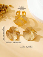 Tipo di stile:Set anello + orecchini satinato