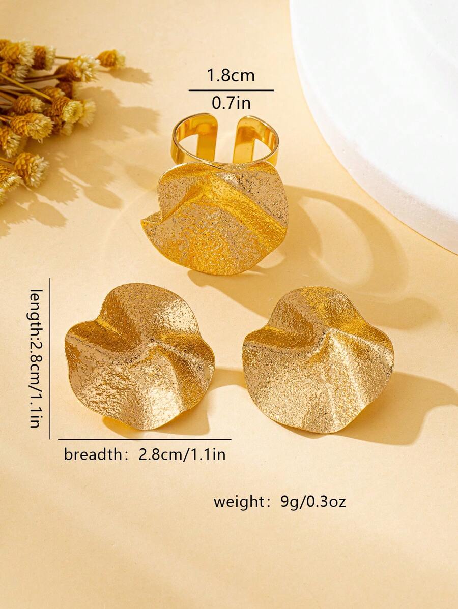 Tipo di stile:Set anello + orecchini satinato
