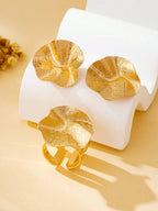 Tipo di stile:Set anello + orecchini satinato