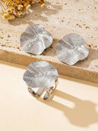 Tipo di stile:Set anello + orecchini satinato