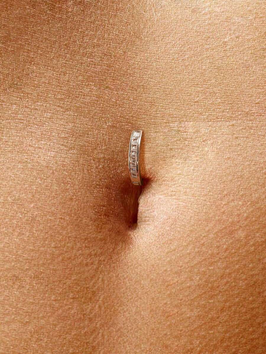 Tipo di stile:Anello per ombelico con zirconi quadrati