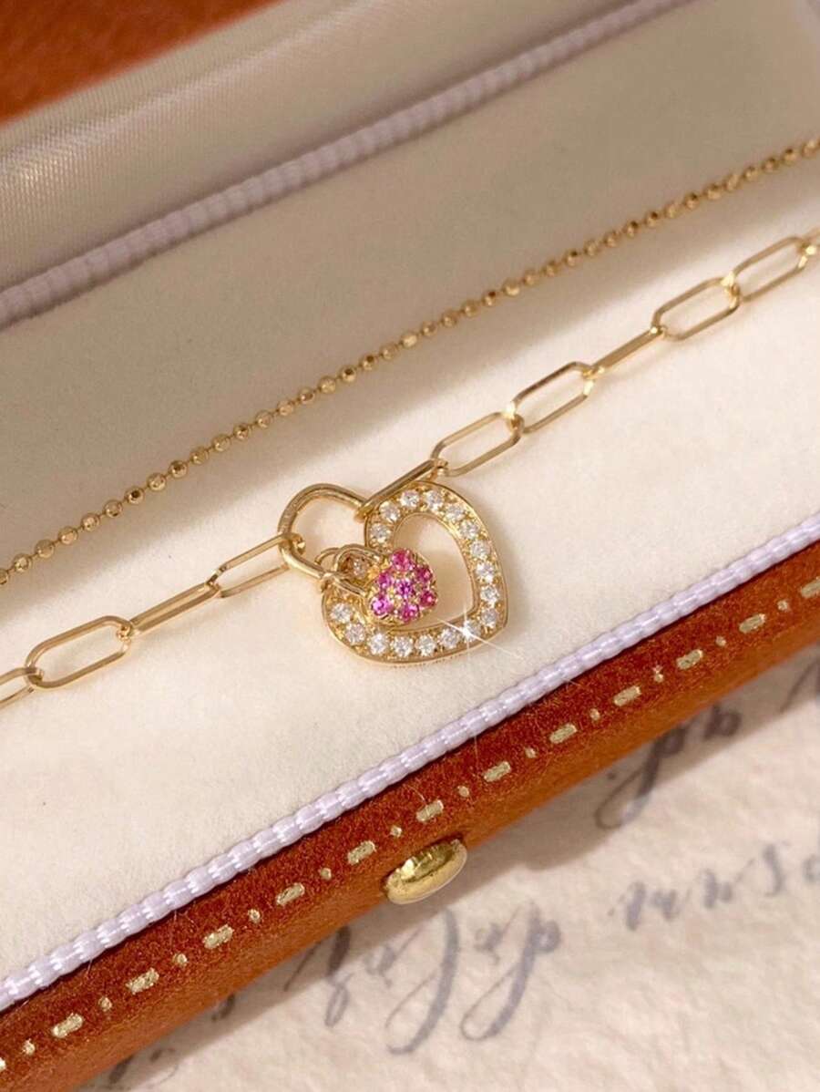 Tipo di stile:Bracciale da donna Love Lock a doppio strato