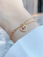 Tipo di stile:Bracciale da donna Love Lock a doppio strato