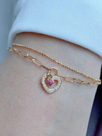 Tipo di stile:Bracciale da donna Love Lock a doppio strato