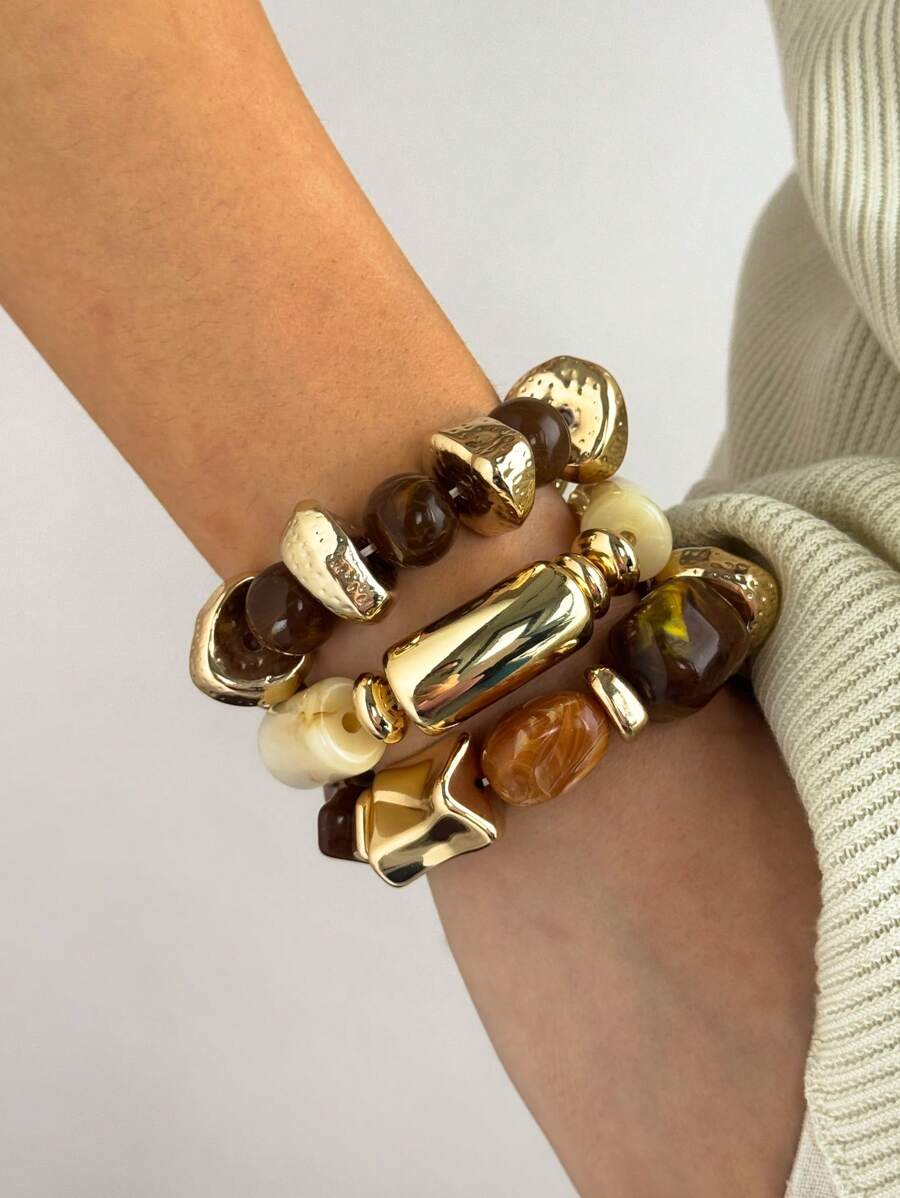 Colore:Set di 3 braccialetti multicolori