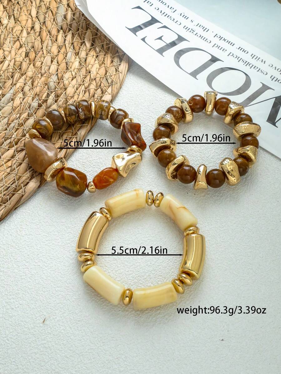 Colore:Set di 3 braccialetti multicolori