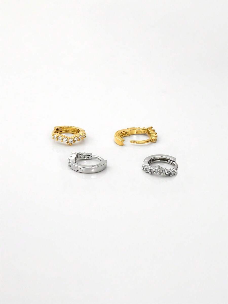 Tipo di stile:Orecchini a forma di V tempestati di diamanti