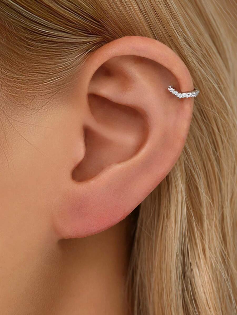 Tipo di stile:Orecchini a forma di V tempestati di diamanti