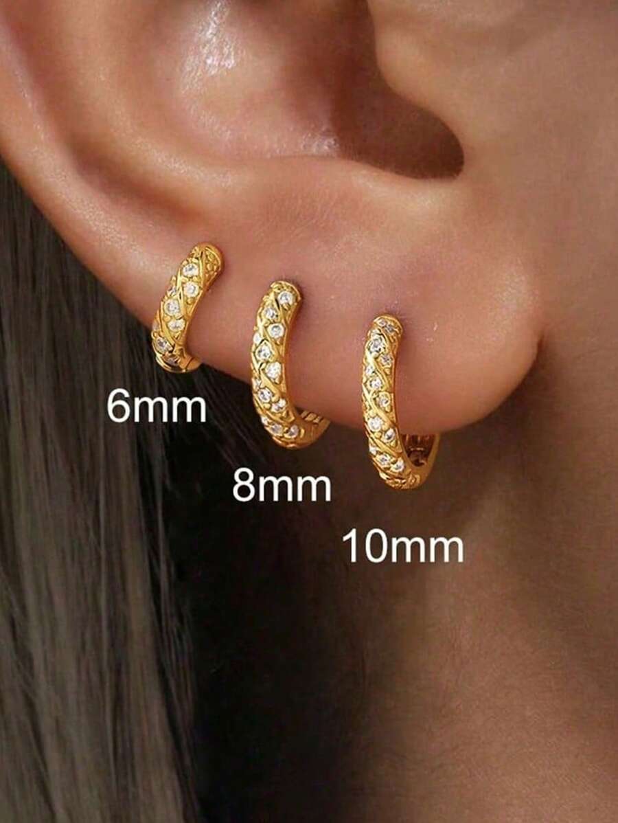 Tipo di stile:Orecchini con diamanti interi 2